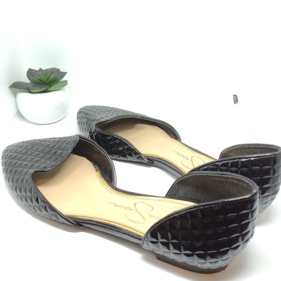 Jessica Simpson Renonna Black Waffle Embossed Flat Size 5 M - Picture 5 of 9